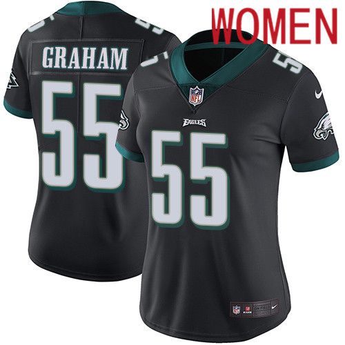 Women Philadelphia Eagles #55 Brandon Graham Nike Black Vapor Limited NFL Jersey
